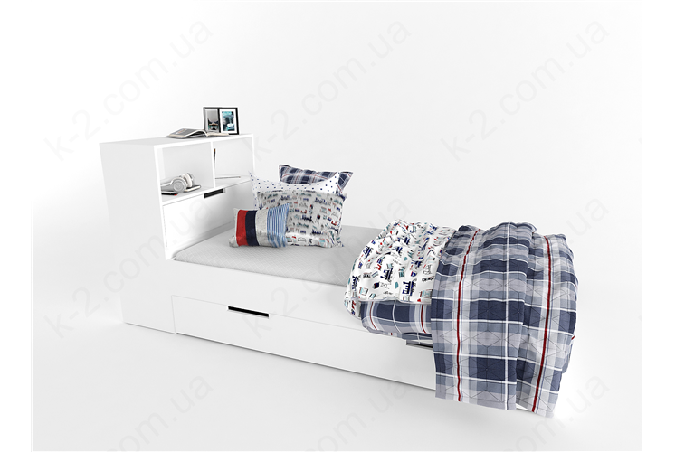 32/34 Кровать с низкой тумбой для белья 90х190 К-2 стандарт