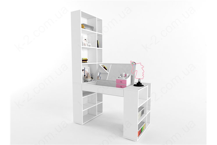 5 Стол-стеллаж с трюмо 125 левый К-2 стандарт