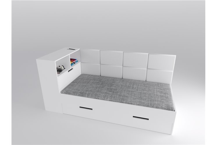 31/33 Диван с низкой тумбой для белья 90х190 К-2 люкс