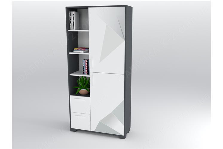 11 Шкаф-стеллаж 100 серия Triangle Grey К-2 стандарт