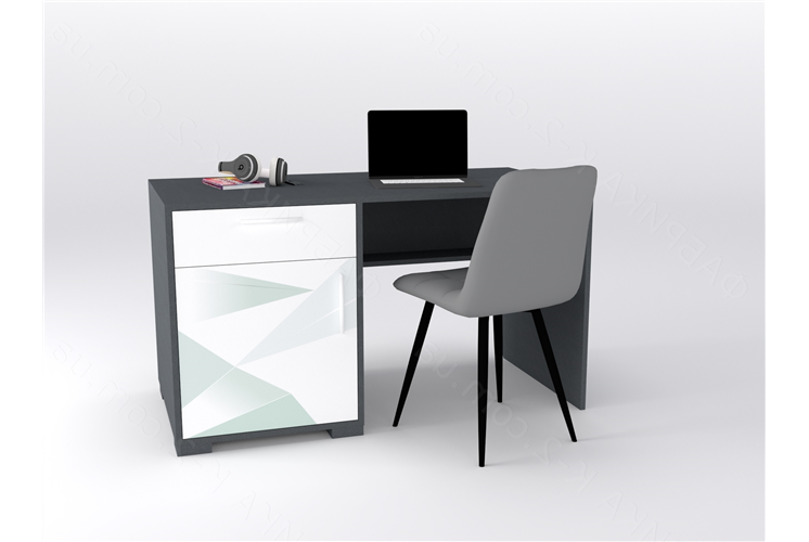 3 Стол с тумбой слева 135 серия Triangle Grey К-2 стандарт