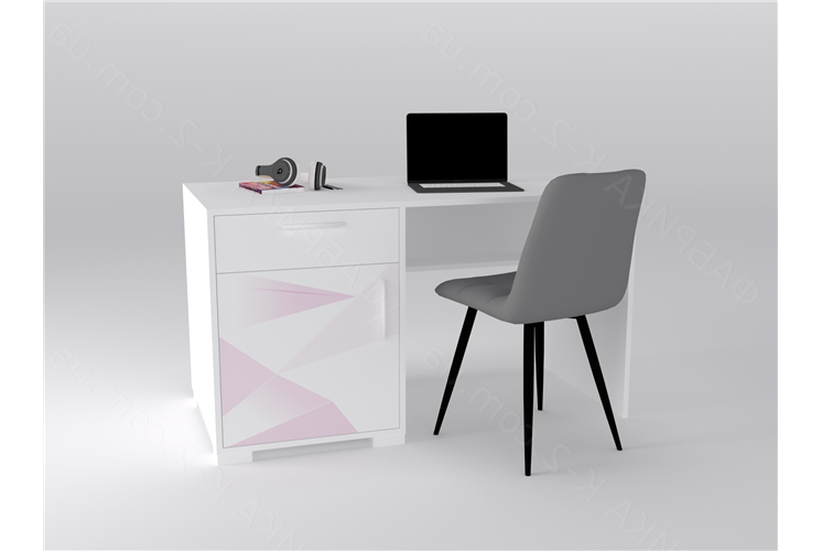 3 Стол с тумбой слева 135 серия Triangle Pink К-2 стандарт