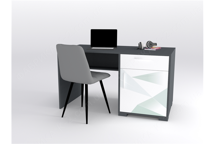 3 Стол с тумбой справа 135 серия Triangle Grey К-2 стандарт