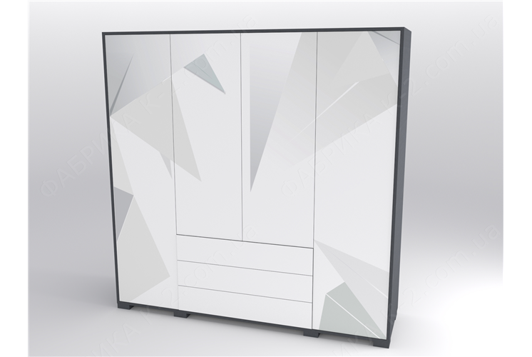 46 Шкаф четырехдверный 200 серия Triangle Grey К-2 стандарт
