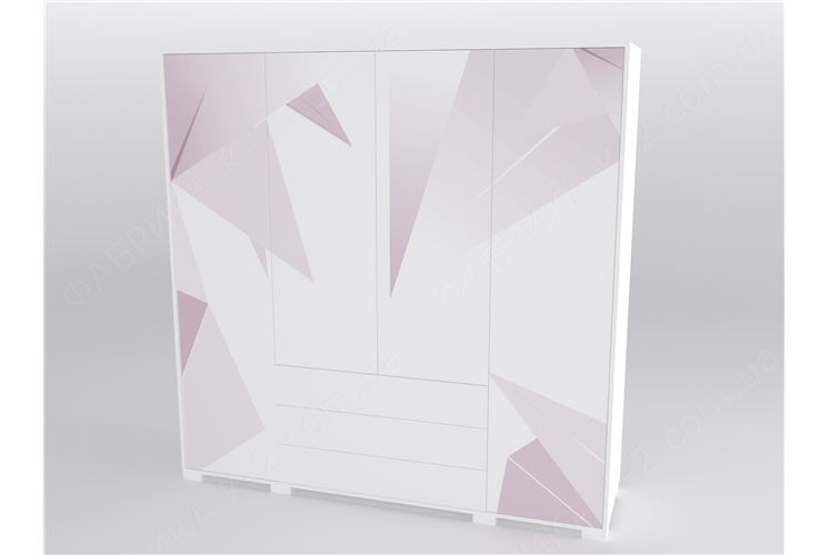 46 Шкаф четырехдверный 200 серия Triangle Pink К-2 стандарт