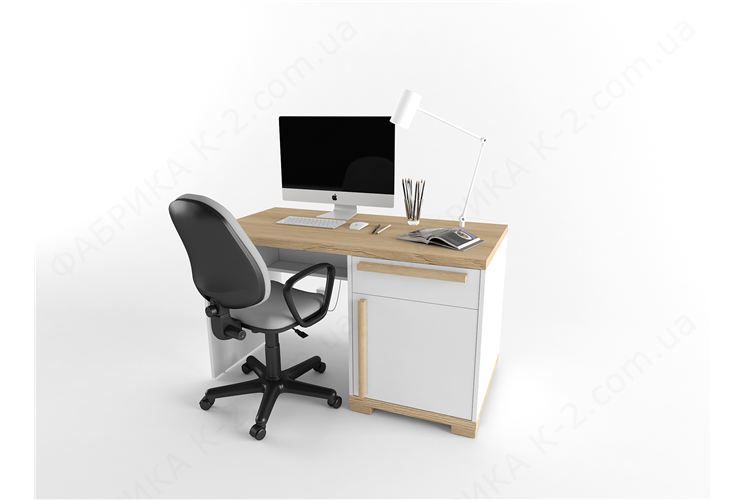 3 Стол с тумбой справа 135 серия Nature White К-2 стандарт