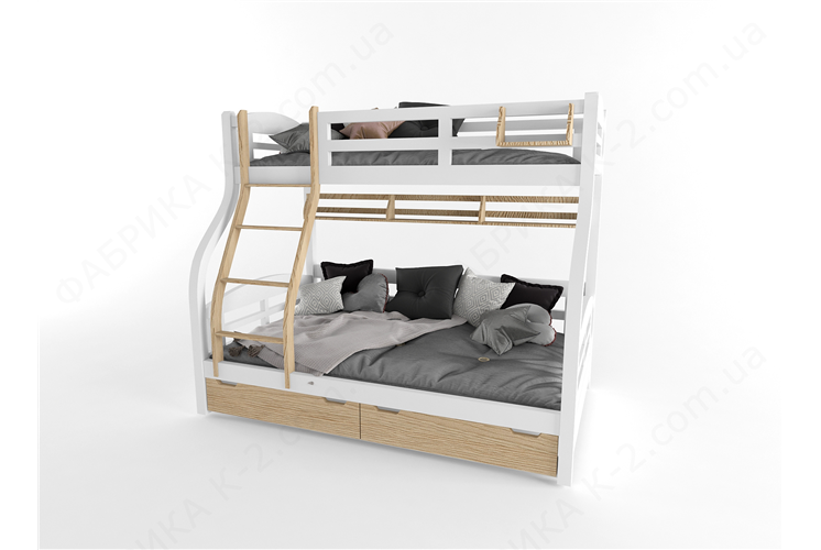 Кровать двухъярусная 80х200/120х200 серия Nature White К-2