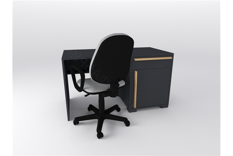 3 Стол с тумбой справа 135 серия Nature Anthracite К-2 стандарт