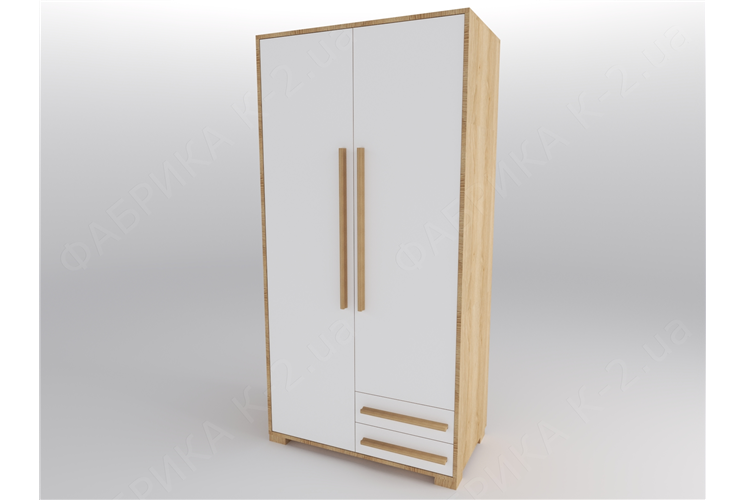 12а Шкаф двухдверный с ящиками 100 серия Nature White К-2 стандарт