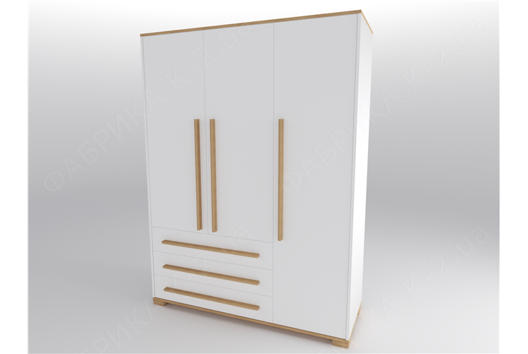 13 Шкаф трехдверный 150 серия Nature White К-2 стандарт