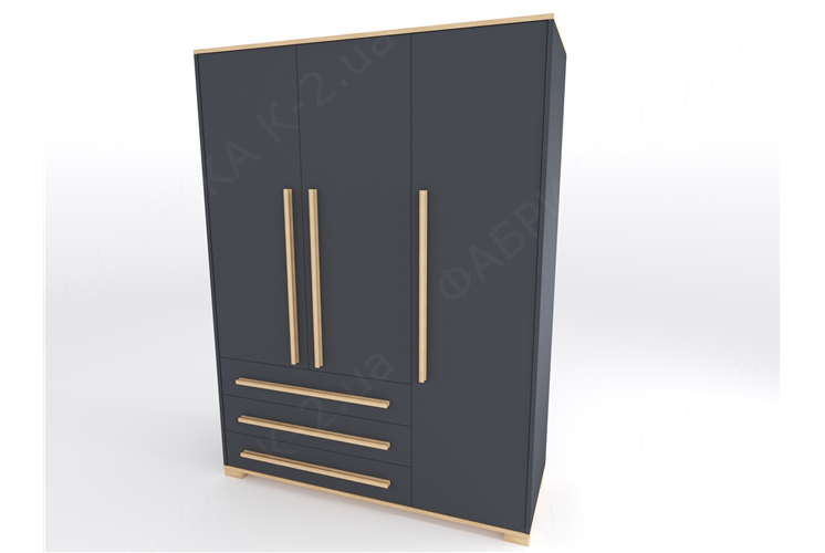 13 Шкаф трехдверный 150 серия Nature Anthracite К-2 стандарт