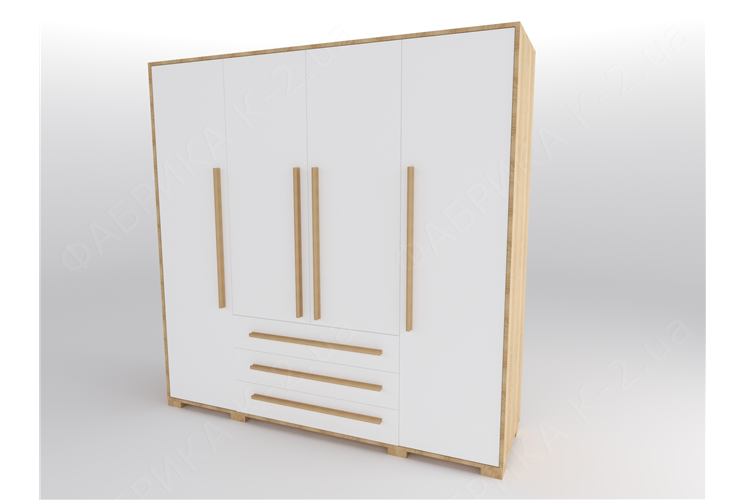 46 Шкаф четырехдверный 200 серия Nature White К-2 стандарт