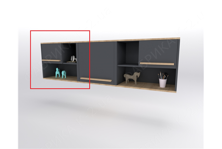 20 Полка левая серия Nature Anthracite К-2 стандарт