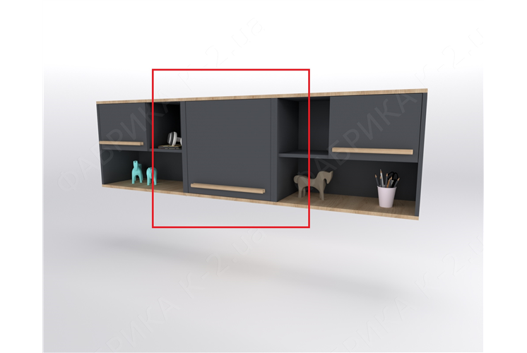 21 Полка центральная серия Nature Anthracite К-2 стандарт