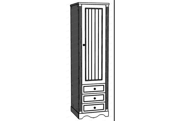 124 Шкаф однодверный с тремя ящиками серия Provence К-2 люкс